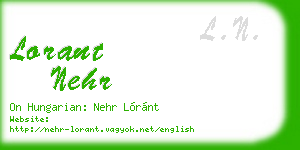 lorant nehr business card